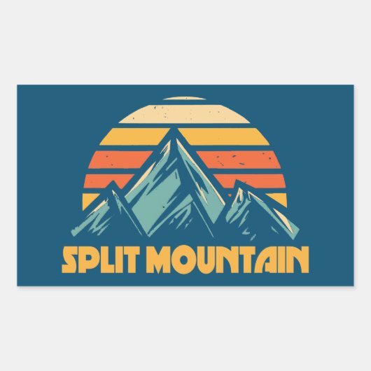 Split Mountain California Retro Turquoise Rechthoekige Sticker (Voorkant)