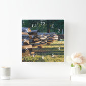 Split Rail hek wandklok Vierkante Klok (Huis)