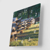 Split Rail hek wandklok Vierkante Klok (Hoek)