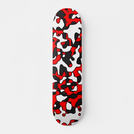 Split Red Camo Skateboard (Voorkant)