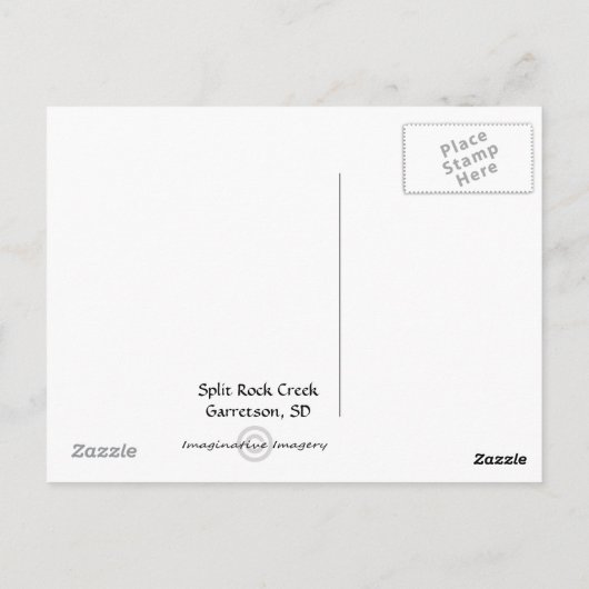 Split Rock Creek State Park Garretson, carte posta (Dos)