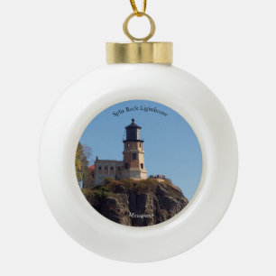 Split Rock Lighthouse ball of snowflake ornament