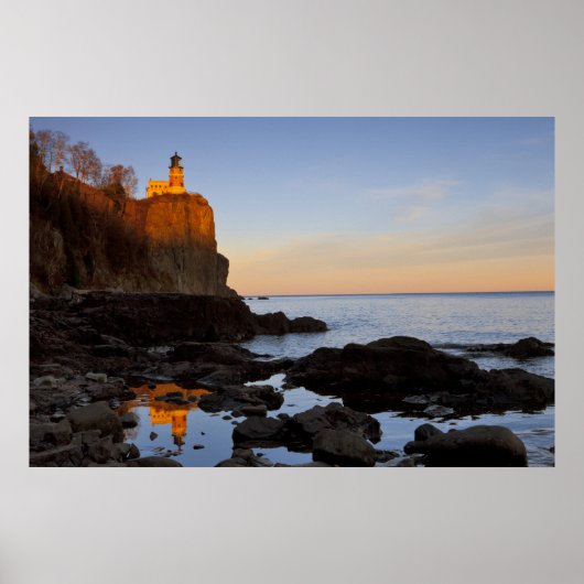 Split Rock Lighthouse bij zonsondergang bij Two Poster (Voorkant)
