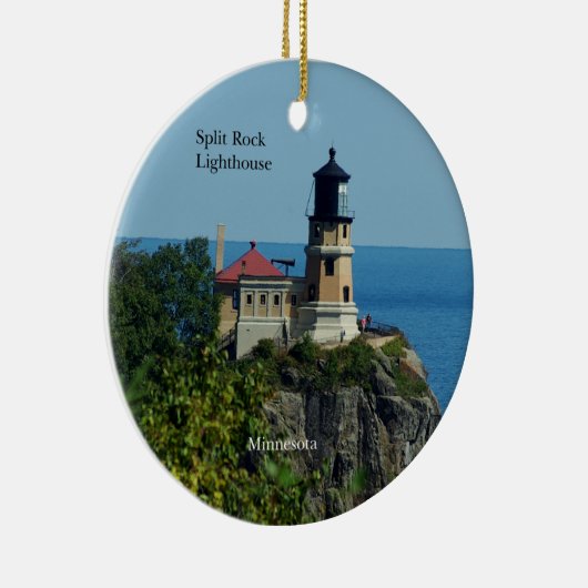 Split Rock Lighthouse, dubbelzijdig versierd Keramisch Ornament (Rechts)