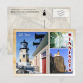 Split Rock Lighthouse, Minnesota (multiview) Briefkaart (Voorkant / Achterkant)