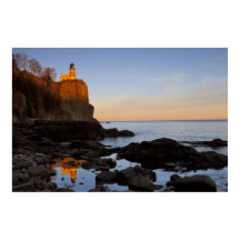 Split Rock vuurtoren bij zonsondergang nabij Two