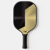 Split Screen Black and Gold Metallic Texture Pickleball Paddle (Achterkant)