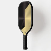 Split Screen Black and Gold Metallic Texture Pickleball Paddle (Links)