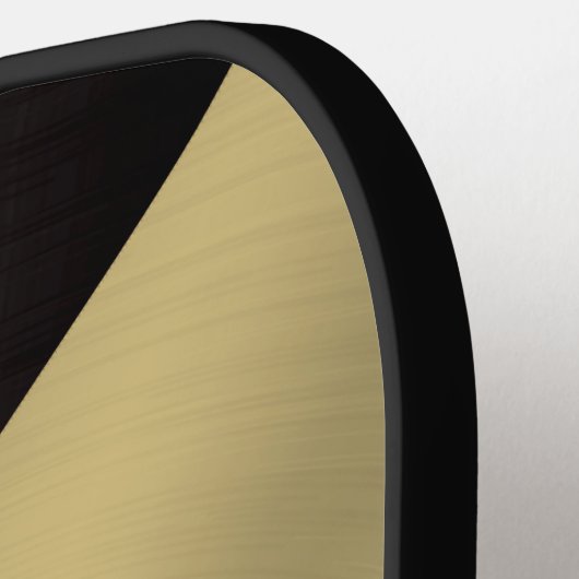 Split Screen Black and Gold Metallic Texture Pickleball Paddle (Links Detail)