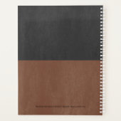 Split-screen bruin en zwart faux leer textuur planner (Achterkant)