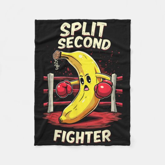 Split Second Fighter Muay Thai MMA Boxing Banana Fleece Deken (Voorkant)