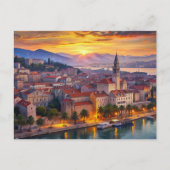 Split stad Kroatië Zonsondergang Briefkaart (Voorkant)