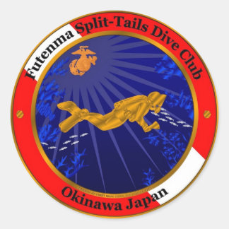 Split Tails duikclub Ronde Sticker