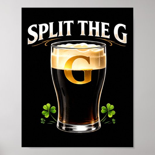 Split the g irish beer st patricks day pub poster (Voorkant)