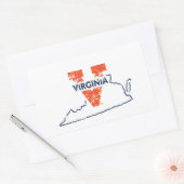 Split V Virginia State Love Rechthoekige Sticker (Envelop)