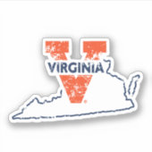Split V Virginia State Love Sticker (Voorkant)