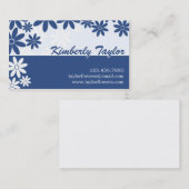 Splitsen Floral Pattern - Donkerblauw Visitekaartje (Voorkant / Achterkant)