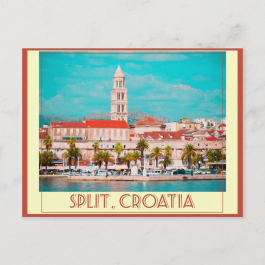 Splitsen van het Poster voor reizen van Kroatië Briefkaart (Voorkant)