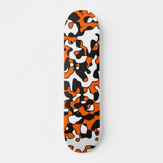 Splitsen van Oranje Camo Deck Skateboard (Voorkant)