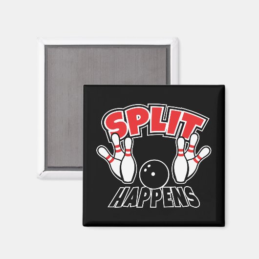Splitsing gebeurt grappig Bowling Magneet (Voorkant / Achterkant)
