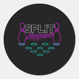 Splitsing gebeurt grappig Bowling Ronde Sticker