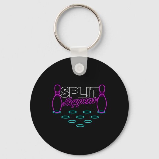 Splitsing gebeurt grappig Bowling Sleutelhanger (Voorkant)