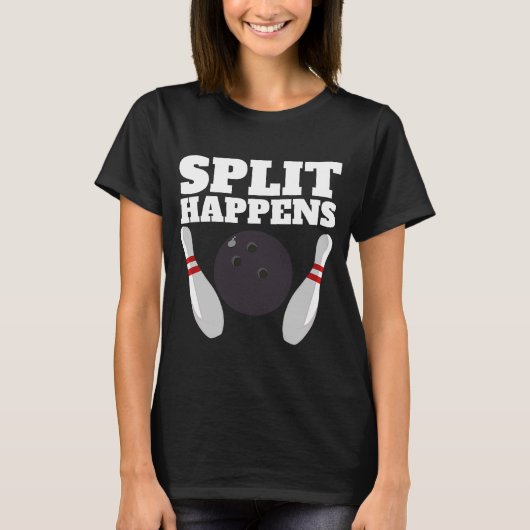 Splitst gebeurt bij Bowling-splitsing T-shirt (Voorkant)