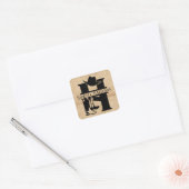 Splitst 'H' Cowboy Monogram Vierkante Sticker (Envelop)