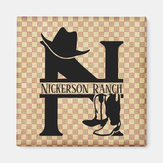 Splitst 'N' Cowboy Monogram Magneet (Voorkant)