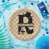 Splitst 'R' Cowboy Monogram Papieren Bordje (Feest)
