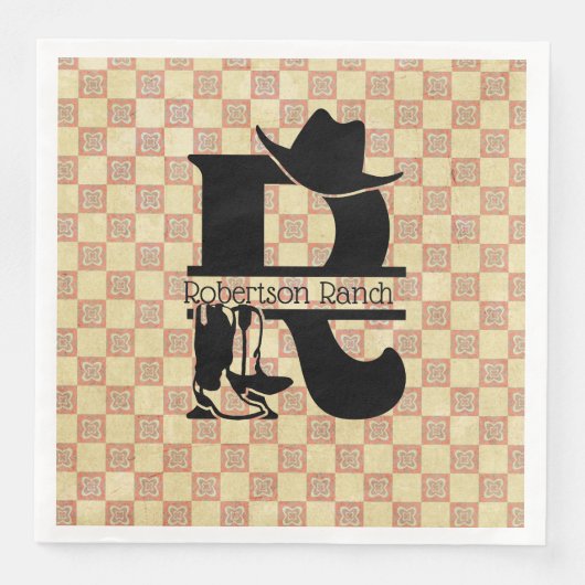 Splitst 'R' Cowboy Monogram Servet (Voorkant)