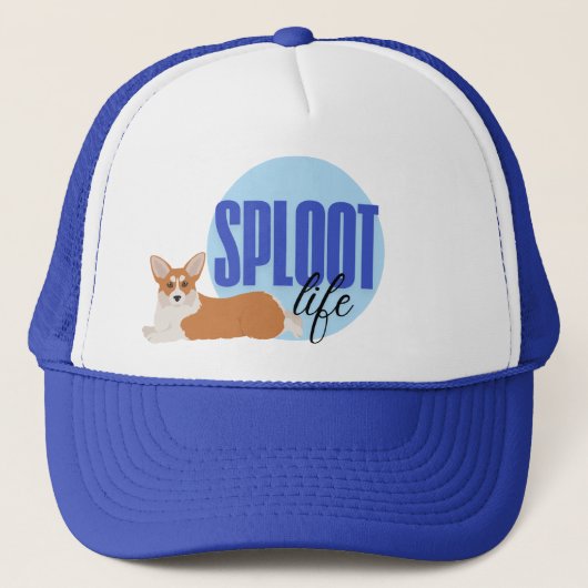 Splot Life Corgi Chien Funny Blue Casquette (Devant)