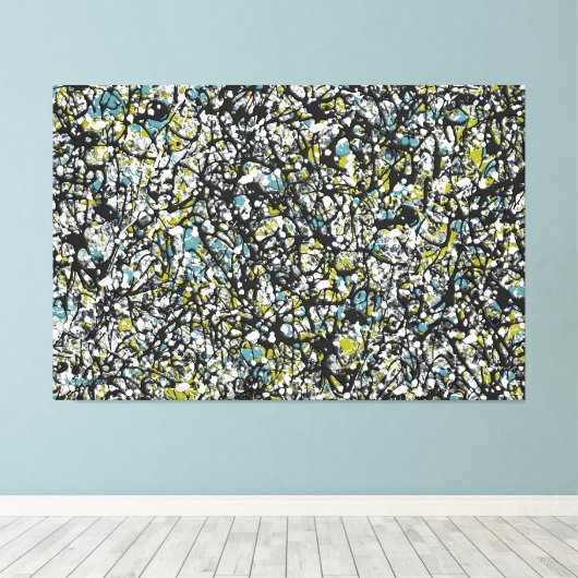 SPLT_001, Actie Splatter Schilderen Canvas Afdruk (Insitu (Houten vloer))