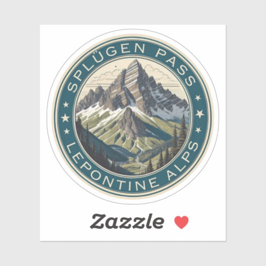 Splügen Pass Alpine bergpas Lepontine Alpen Sticker (Vel)
