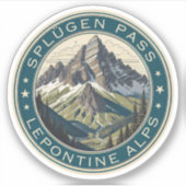 Splügen Pass Alpine bergpas Lepontine Alpen Sticker (Voorkant)