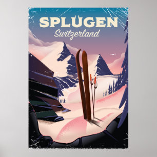 splügen Zwitserland ski poster