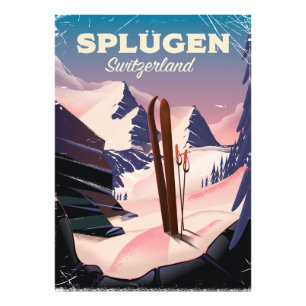 splügen Zwitserland ski poster
