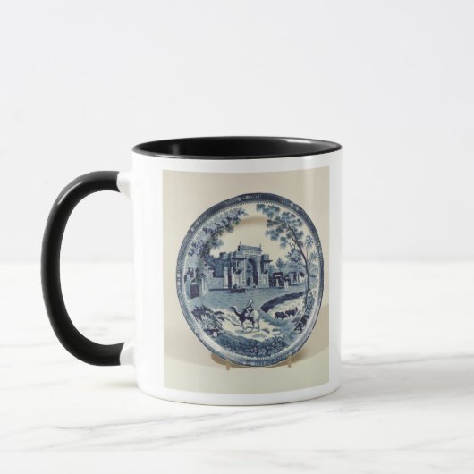 Spodenblauw en wit bord, c.1815 mok (Links)