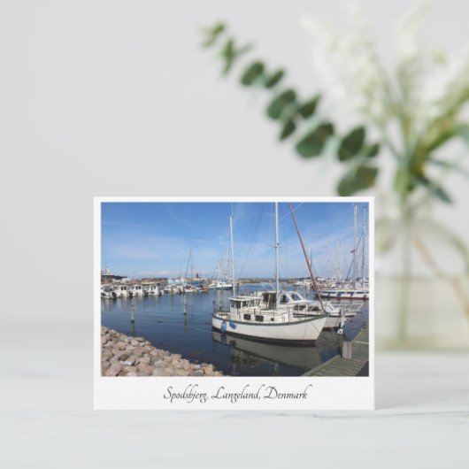Spodsbjerg harbor, Langeland, Denemarken Briefkaart (Staand voorkant)