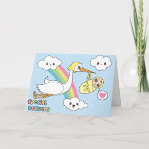 Spoedbestelling - Ooievaar & Baby Kaart