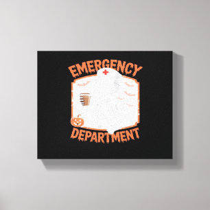Spoedeisende hulp Grappige Halloween Nurse Essenti Canvas Afdruk