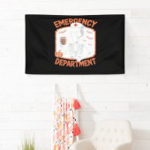Spoedeisende hulp Grappige Halloween Nurse Essenti Spandoek (Insitu)