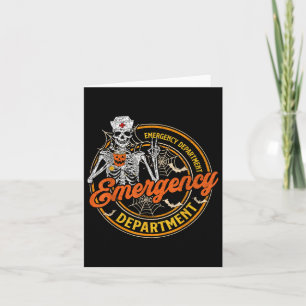 Spoedeisende hulp Skeleton Er Nurse Halloween C Kaart