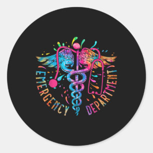 Spoedeisende hulp Tie Dye Ed Er Nurse S Ronde Sticker