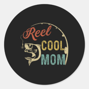 Spoel Cool Moeder Mama Moeders Vissen Vaderdag Vin Ronde Sticker