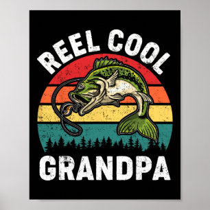 Spoel Cool Opa Vaderdag Vis Shirt Grappig Poster