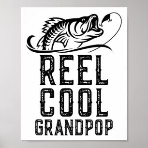 Spoel Cool Opa Vissen Visser Grappig Retro Poster