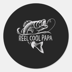 Spoel Cool Papa Visser Vadersdag Vis Geschenken Ronde Sticker