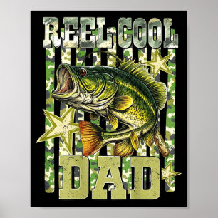 Spoel cool vader grappige vissen baars (op achterk poster