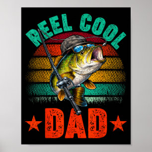 Spoel cool vader vissen papa grappige vaderdag poster
